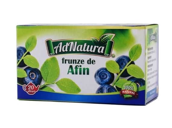 Ceai de afin frunze, 20 plicuri, AdNatura 1 Ceai de afin frunze