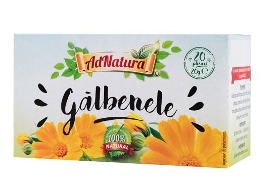 Ceai de galbenele flori, 20 plicuri, AdNatura 1 Ceai de galbenele flori