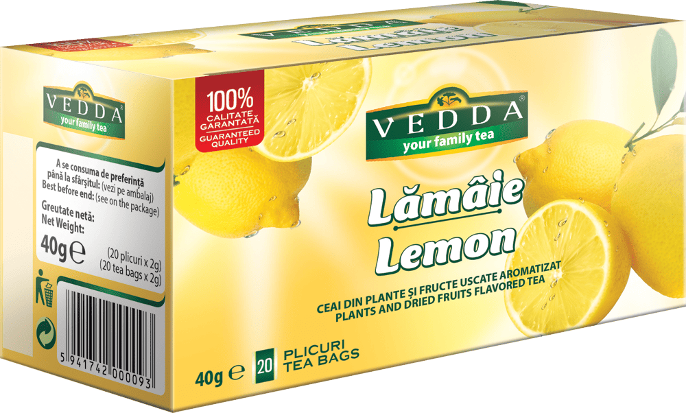 Ceai de lamaie, 20 plicuri x 2g, Vedda 1 Ceai de lamaie