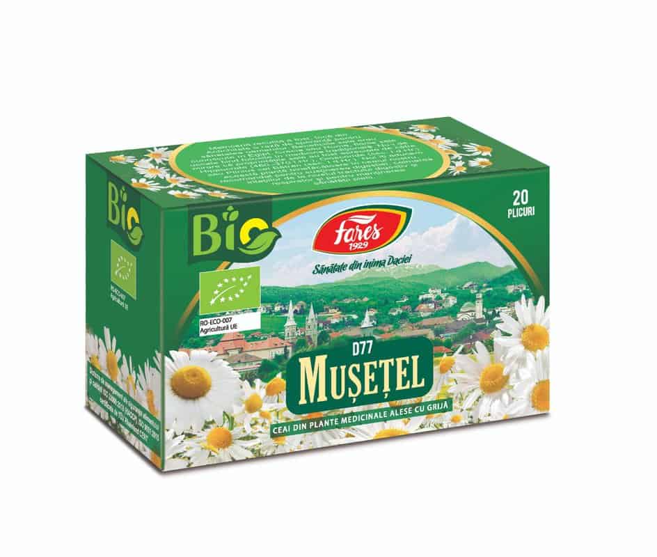 Ceai de musetel bio D77, 20 plicuri, Fares 1 Ceai de musetel bio D77