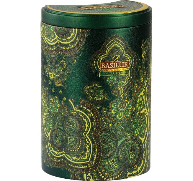Ceai verde ceylon cu menta cutie metalica Moroccan Mint, 100g, Basilur 1 Ceai verde ceylon cu menta cutie metalica Moroccan Mint