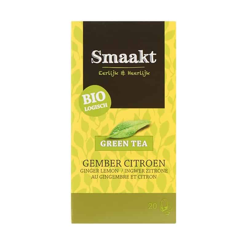 Ceai verde cu ghimbir si lamaie bio