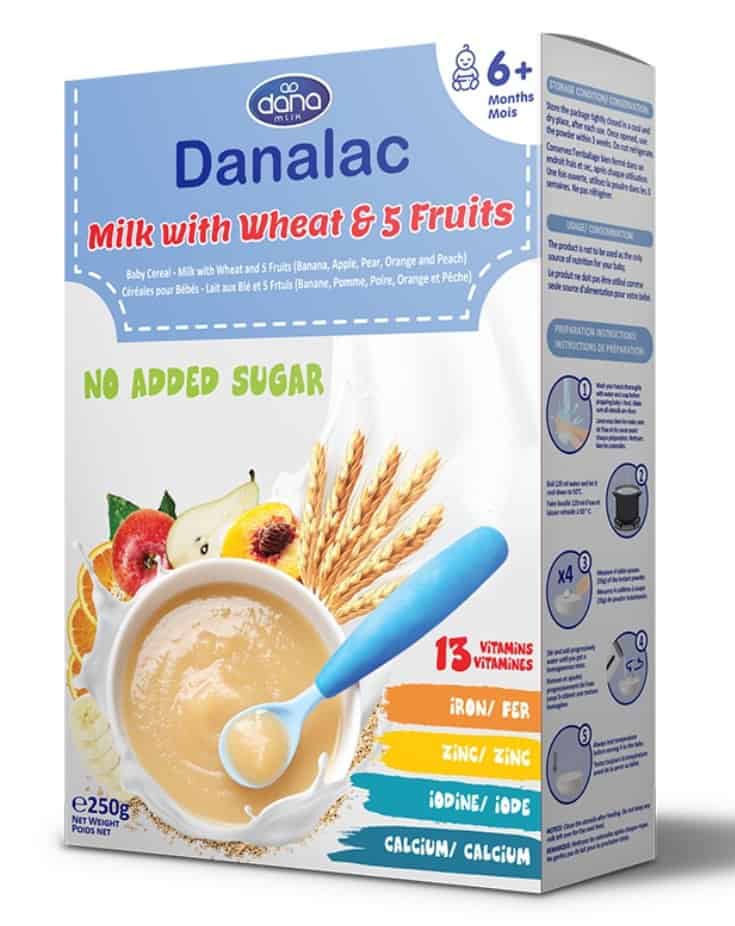 Cereale Grau & Fructe cu lapte 6m+, 250g, Danalac 1 Cereale Grau & Fructe cu lapte 6m+