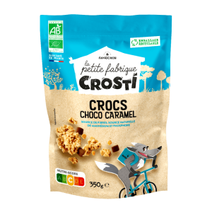 Cereale crocante bio pentru copii cu ciocolata si caramel