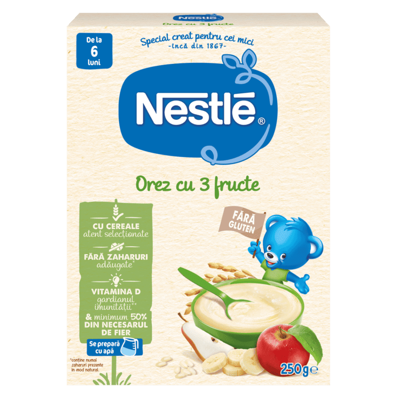 Cereale orez cu 3 fructe