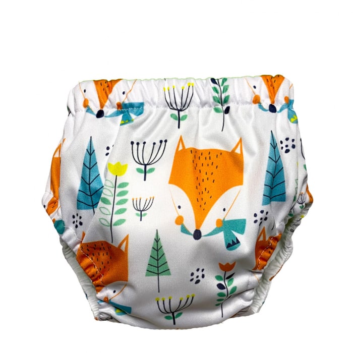 Chilotei pentru tranzitia la olita +12kg cu model alb de vulpe