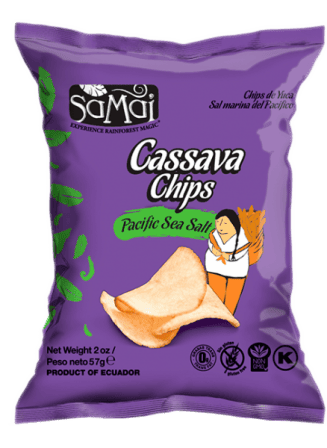 Chips de tapioca cassava cu sare de mare, 57g, Samai 1 Chips de tapioca cassava cu sare de mare