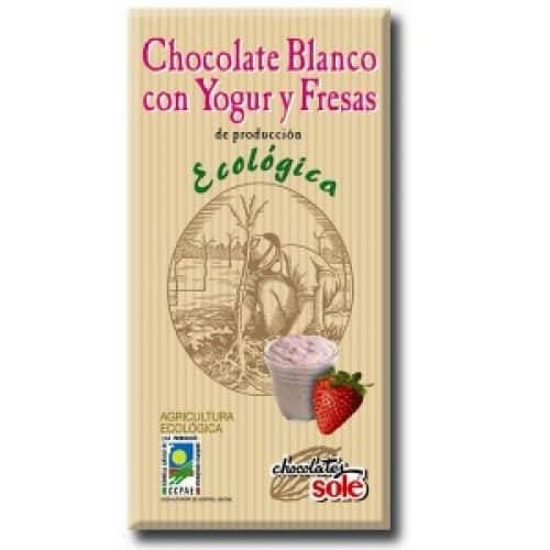 Ciocolata alba iaurt capsuni 100g - SOLE