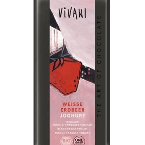 Ciocolata alba iaurt capsuni 100g - VIVANI