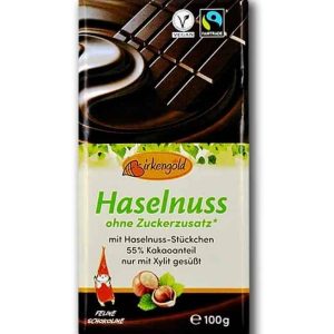Ciocolata amaruie 55% alune xylitol 100g - BIRKENGOLD