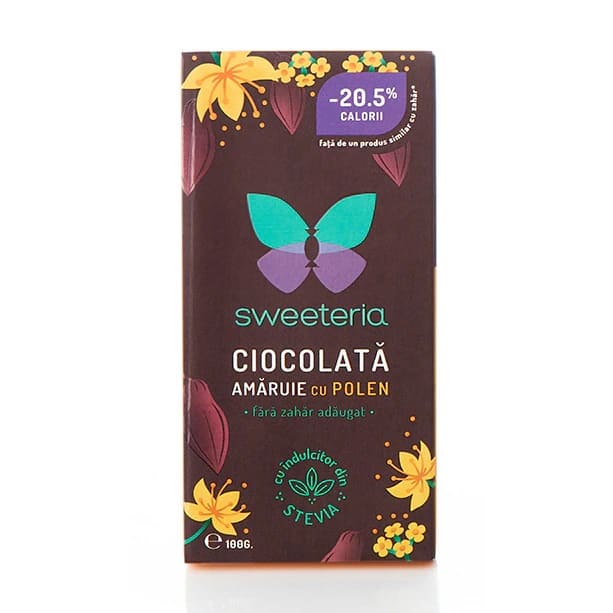 Ciocolata amaruie cu 70% polen