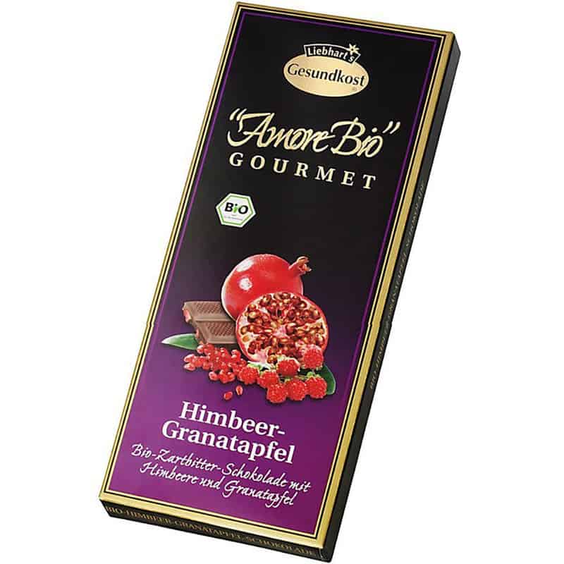Ciocolata amaruie cu zmeura si rodie 55% cacao