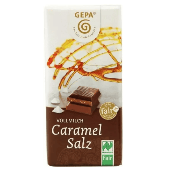 Ciocolata bio cu lapte si caramel sarat