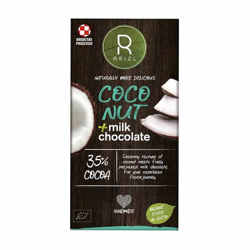 Ciocolata cu lapte 35% cu nuca de cocos