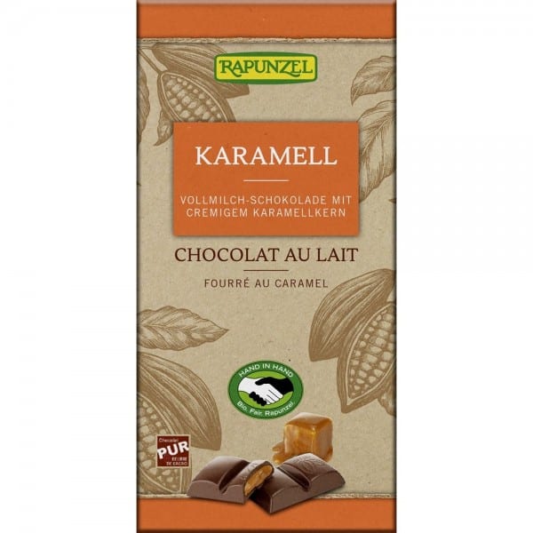 Ciocolata cu lapte si crema de caramel bio