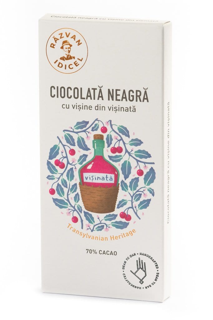 Ciocolata neagra 70% cacao cu cirese si visinata, 80g, Razvan Idicel 1 Ciocolata neagra 70% cacao cu cirese si visinata