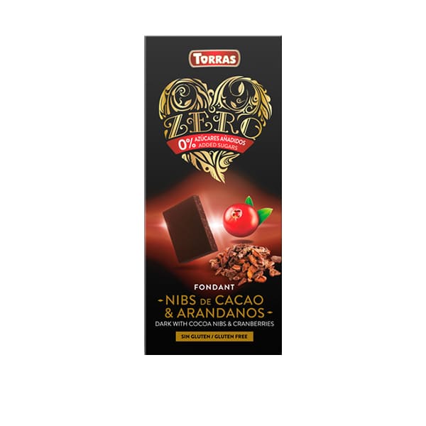 Ciocolata neagra cu coacaze fara zahar si gluten 52% cacao Zero