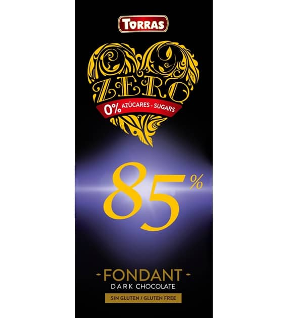 Ciocolata neagra fara zahar si gluten 85% cacao Zero, 100g, Torras 1 Ciocolata neagra fara zahar si gluten 85% cacao Zero