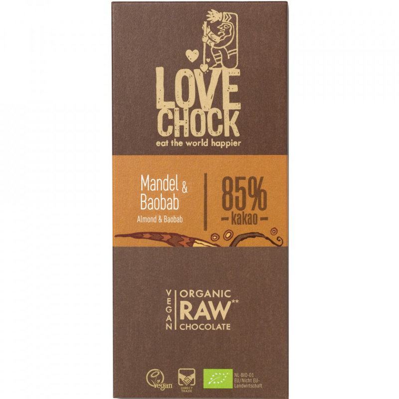Ciocolata raw vegana cu migdale si baobab