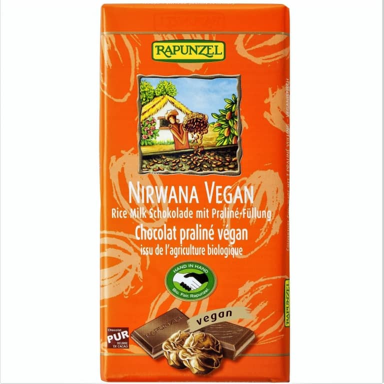 Ciocolata vegana lapte_orez praline Nirwana 100g - RAPUNZEL