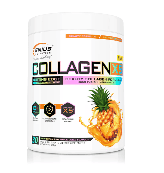 Collagen X5 cu ananas, 360g, Genius Nutrition 1 Collagen X5 cu ananas