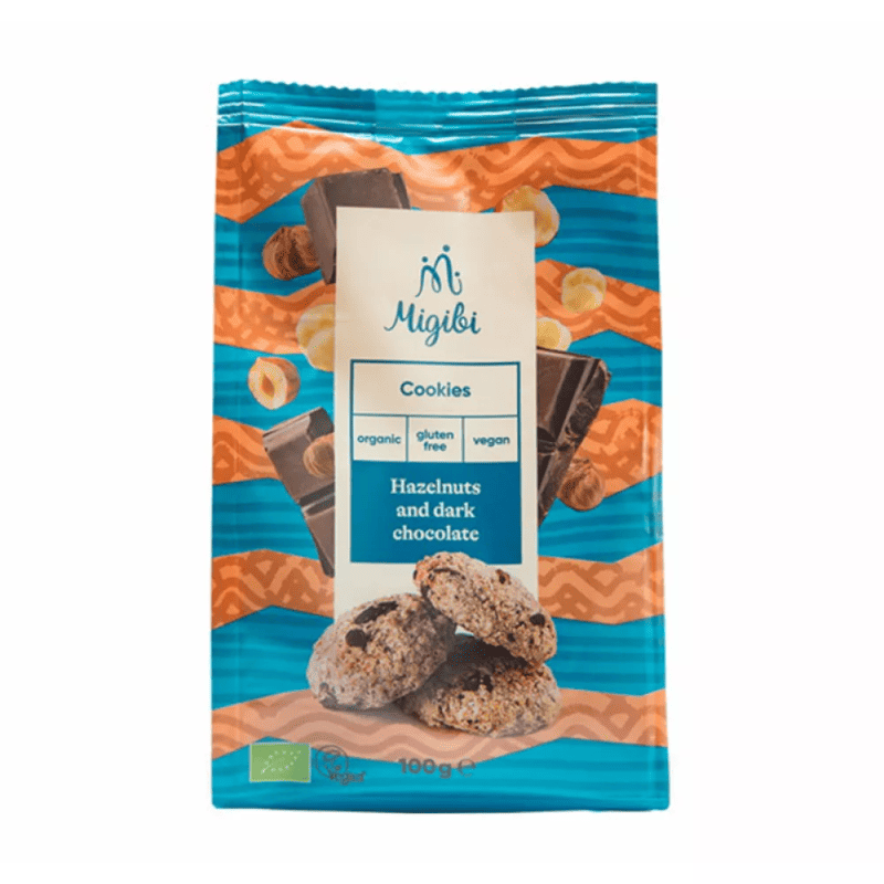 Cookies cu alune de padure si ciocolata neagra Bio