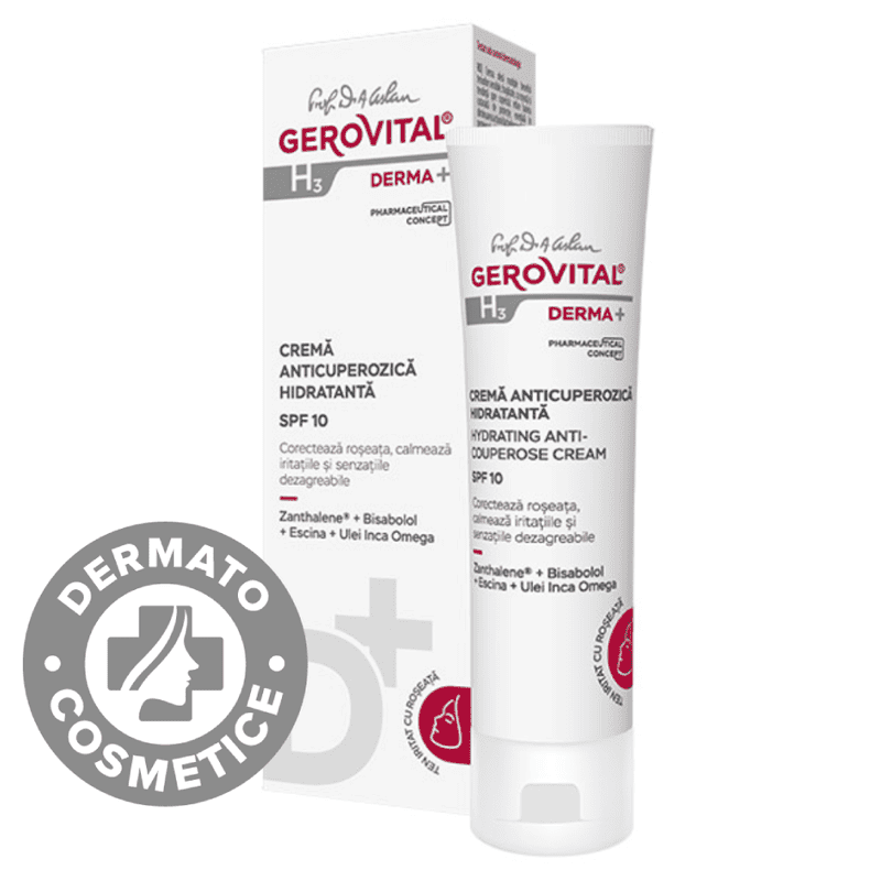 Crema anticuperozica hidratanta SPF10 Derma+