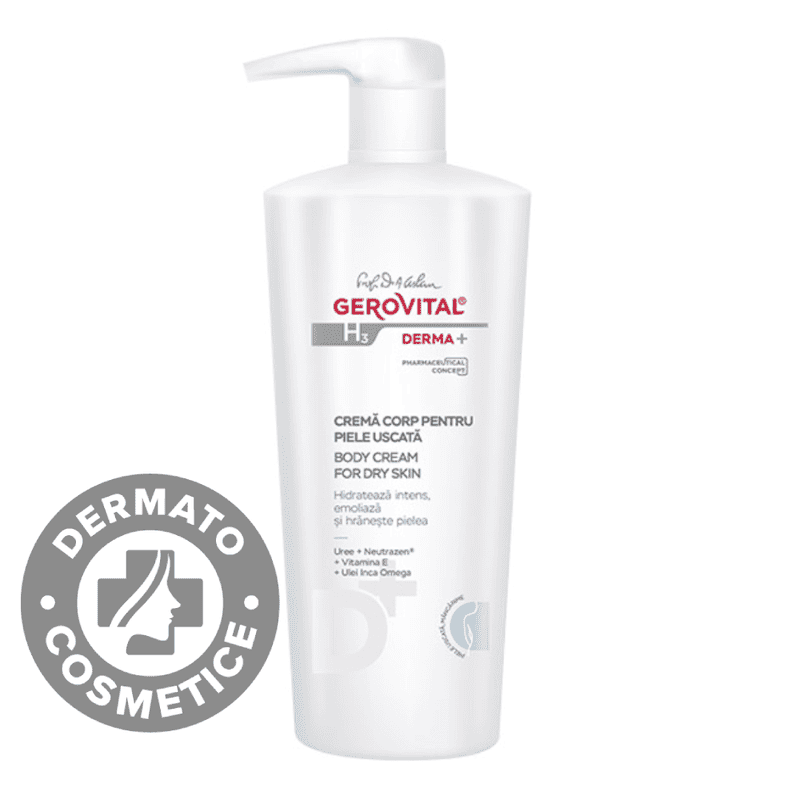 Crema corp pentru piele uscata H3 Derma+, 500ml, Gerovital 1 Crema corp pentru piele uscata H3 Derma+
