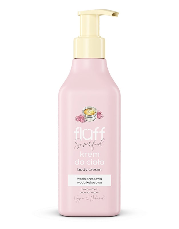 Crema de corp cu zmeura si crema de zahar ars, 200ml, Fluff 1 Crema de corp cu zmeura si crema de zahar ars