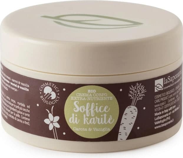 Crema de corp hranitoare cu morcovi si vanilie, 180ml, La Saponaria 1 Crema de corp hranitoare cu morcovi si vanilie