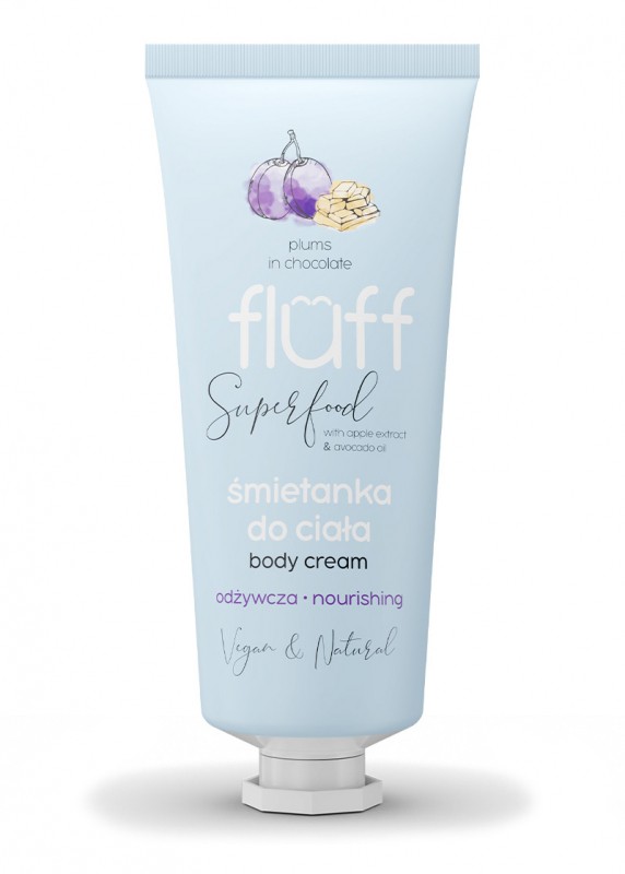 Crema de corp hranitoare cu prune in ciocolata, 150ml, Fluff 1 Crema de corp hranitoare cu prune in ciocolata