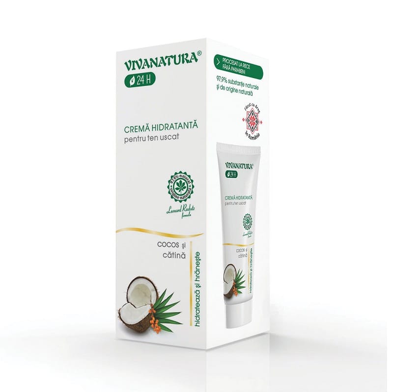 Crema de fata hidratanta pentru ten uscat cu cocos si catina