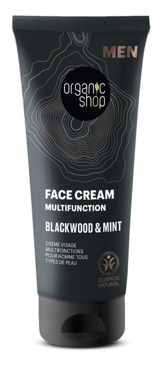 Crema de fata pentru barbati cu menta Blackwood, 75ml, Organic Shop 1 Crema de fata pentru barbati cu menta Blackwood