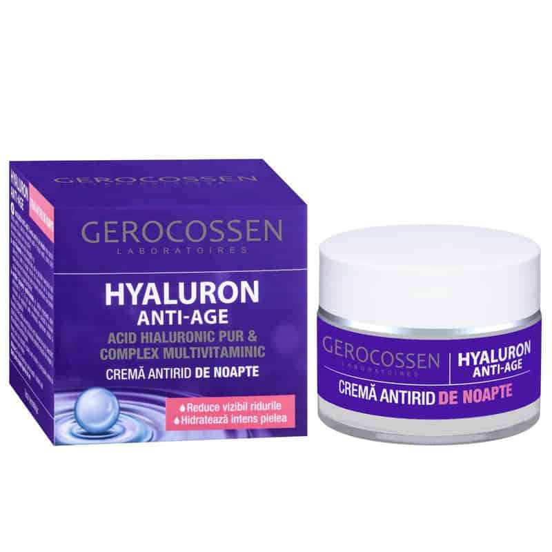 Crema de noapte antirid Hyaluron cu acid hialuronic si complex de multivitamine
