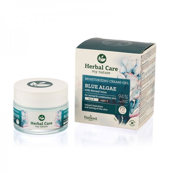 Crema hidratanta de fata cu alge albastre si apa termala Herbal Care, 50ml, Farmona 1 Crema hidratanta de fata cu alge albastre si apa termala Herbal Care