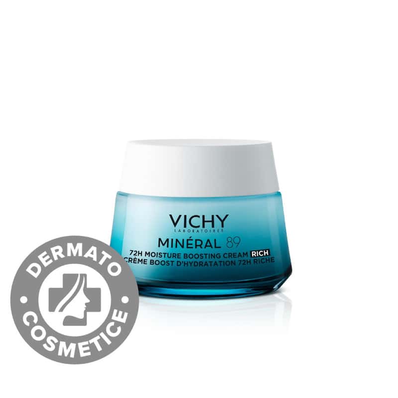 Crema intens hidratanta 72h cu acid hialuronic si niacinamida pentru ten uscat Mineral 89