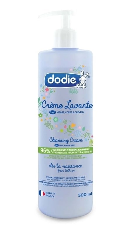 Crema pentru spalare 3 in 1 pentru fata, corp si par, 500ml, Dodie 1 Crema pentru spalare 3 in 1 pentru fata