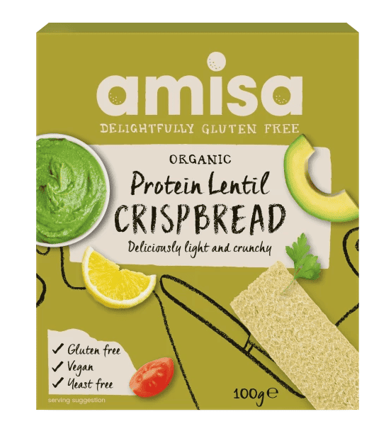 Crispbread cu linte fara gluten Bio, 120g, Amisa 1 Crispbread cu linte fara gluten Bio