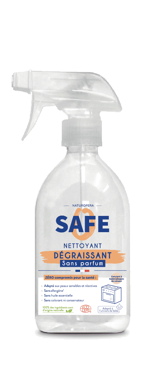 Degresant bio multisuprafete cu pulverizator si fara parfum sau alergeni, 500ml, Safe 1 Degresant bio multisuprafete cu pulverizator si fara parfum sau alergeni