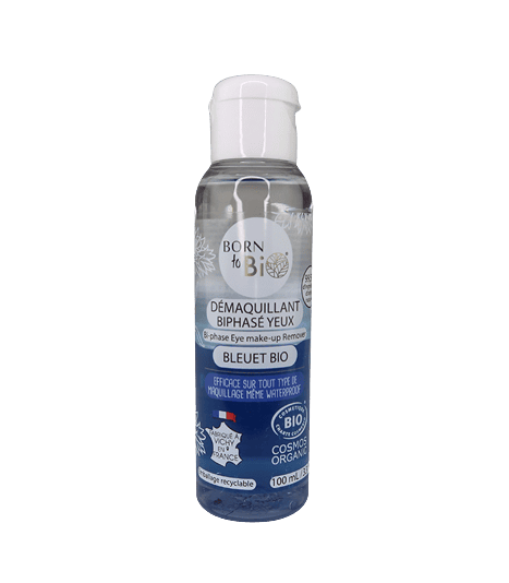 Demachiant bio bifazic cu albastrele pentru ochi, 100ml, Born to Bio 1 Demachiant bio bifazic cu albastrele pentru ochi