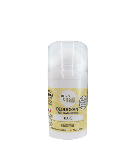 Deodorant bio roll-on monoi tiare, 50ml, Born to Bio 1 Deodorant bio roll-on monoi tiare