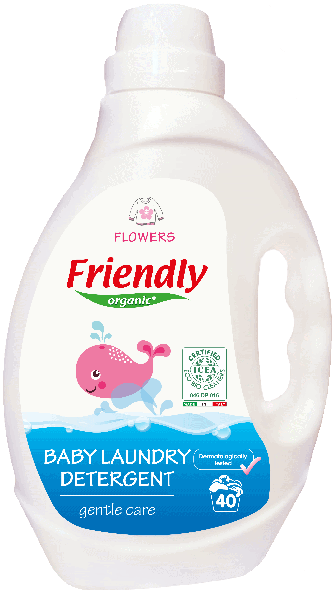 Detergent de rufe cu miros de flori, 2000ml, Friendly Organic 1 Detergent de rufe cu miros de flori