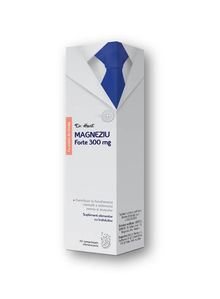 Dr.Hart Magneziu Forte 300mg, 20 comprimate eferverscente 1 Dr.Hart Magneziu Forte 300mg