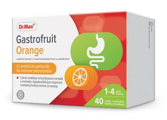 Dr.Max Gastrofruit Orange, 40 comprimate masticabile 1 Dr.Max Gastrofruit Orange