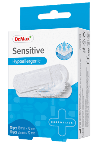 Dr.Max Plasturi Sensitive, 10 bucati x 19x72mm & 10 bucati x 25x72mm 1 Dr.Max Plasturi Sensitive