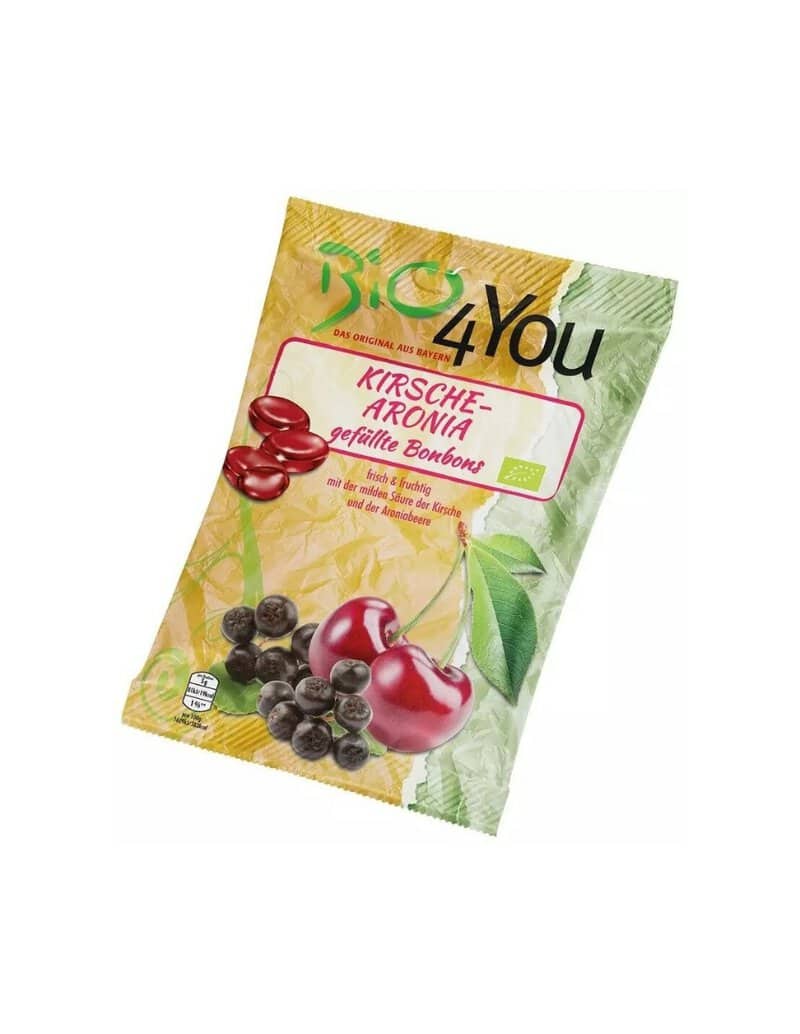 Dropsuri bio cu cirese si aronia, 75g, Bio 4 You 1 Dropsuri bio cu cirese si aronia