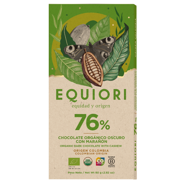 Eco Dark Chocolate 76% cacao cu caju