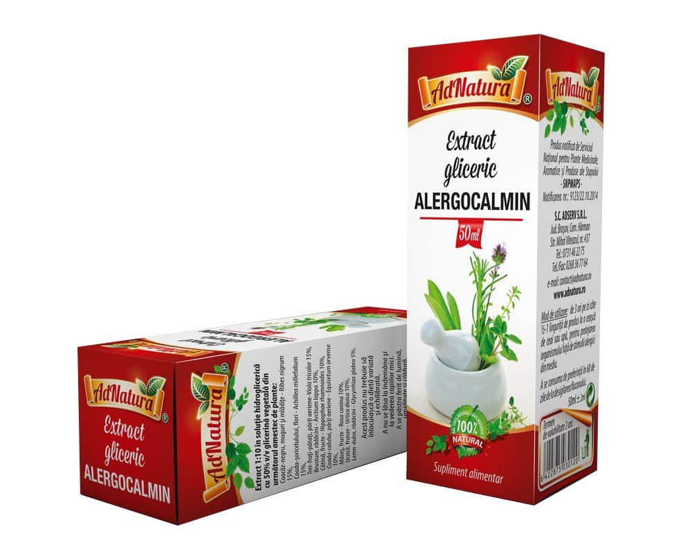 Extract gliceric alergocalmin, 50ml, AdNatura 1 Extract gliceric alergocalmin