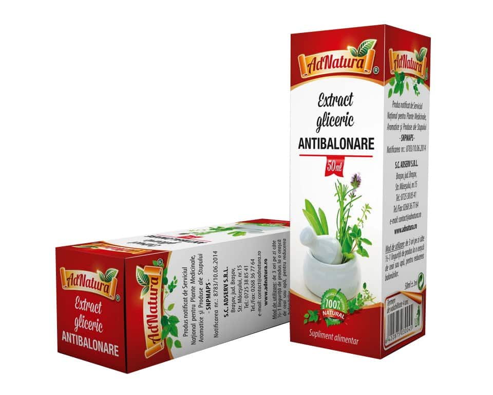 Extract gliceric antibalonare, 50ml, AdNatura 1 Extract gliceric antibalonare