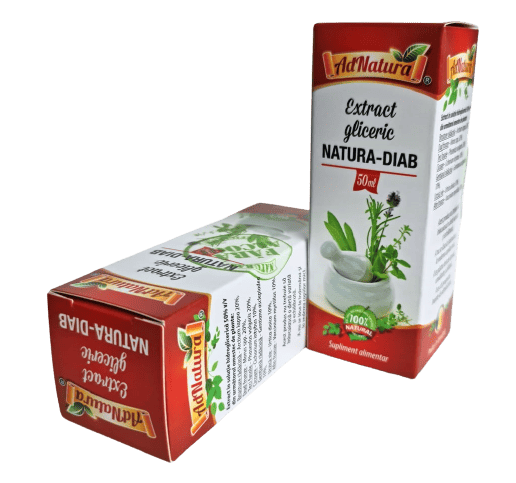 Extract gliceric antidiabetic Natura-Diab, 50ml, AdNatura 1 Extract gliceric antidiabetic Natura-Diab